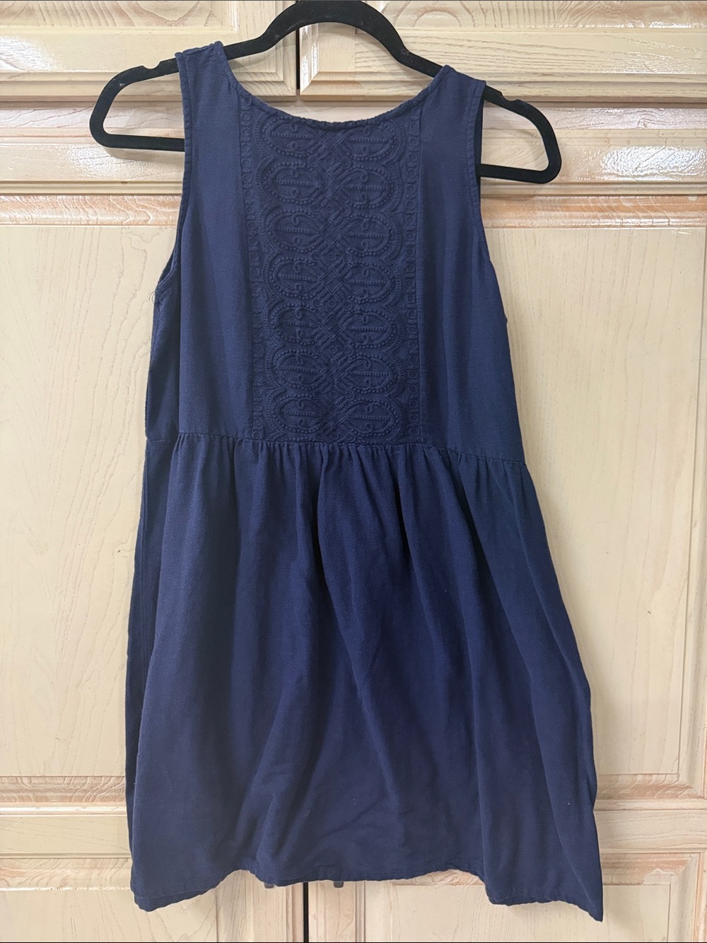 Old Navy Navy Blue Sleeveless Lace-Panel Dress